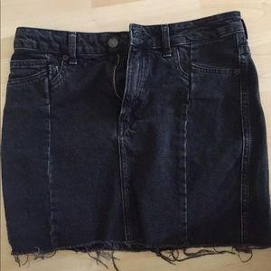 Black denim skirt